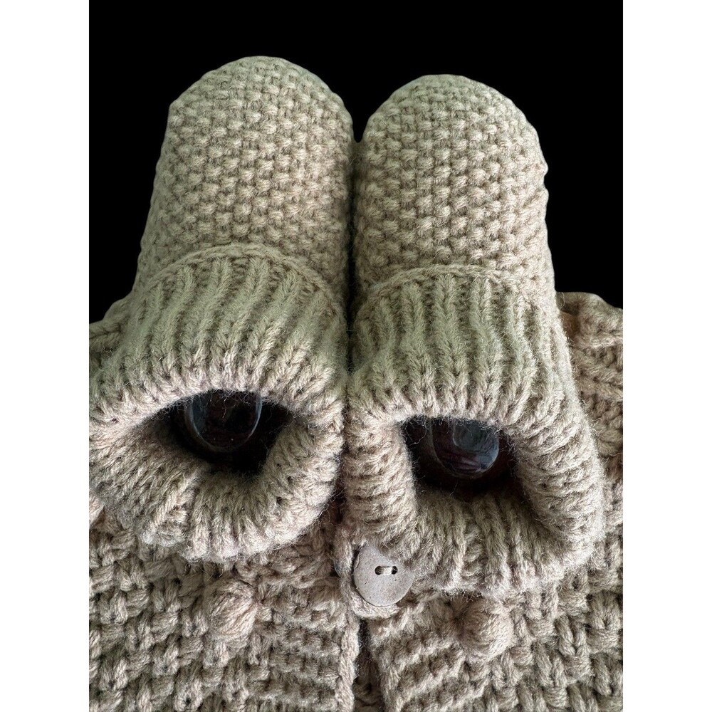Baby Knit Sweater Booties Set 6-12 Months Photo Prop Outfit Neutral New With Tag - Picture 4 of 8